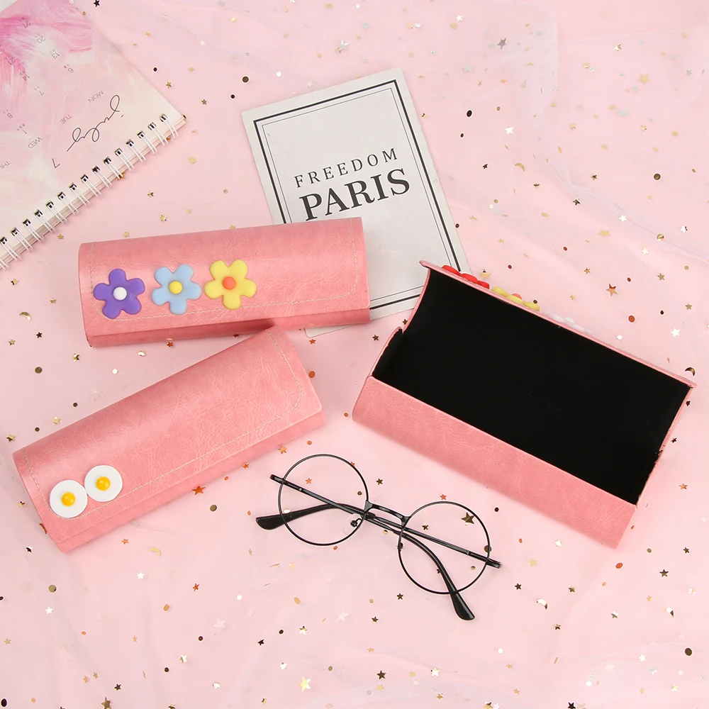 Коробка для очков с цветами и фруктами модный мультяшный милый розовый