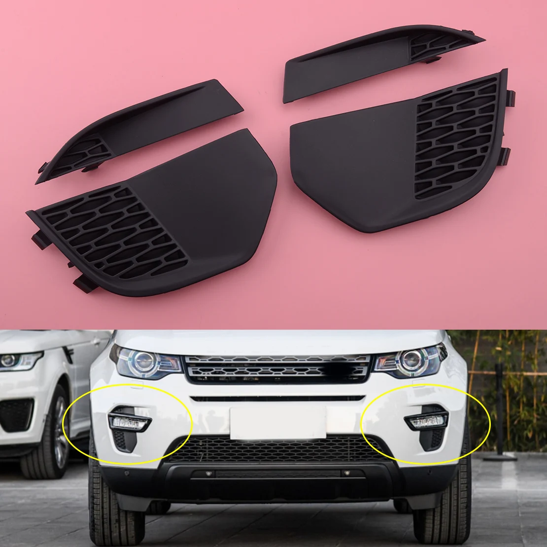 

1Pair Front Fog Lamp Light Cover Trim Car LR061236 Fit for Land Rover Discovery Sport 2015 2016 2017 2018 2019 LR061230 LR061235