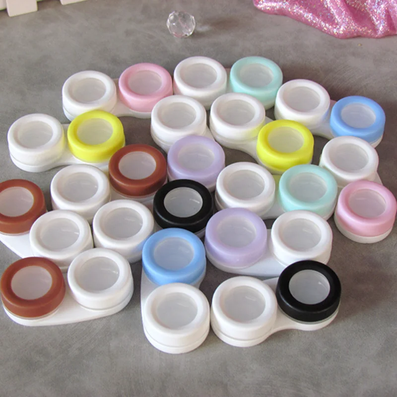 

1PCS Contacts Travel Kit Holder Lens Container Box Small Cute Colored Contact Lenses Case Women Round Contact Lens Case for Eyes