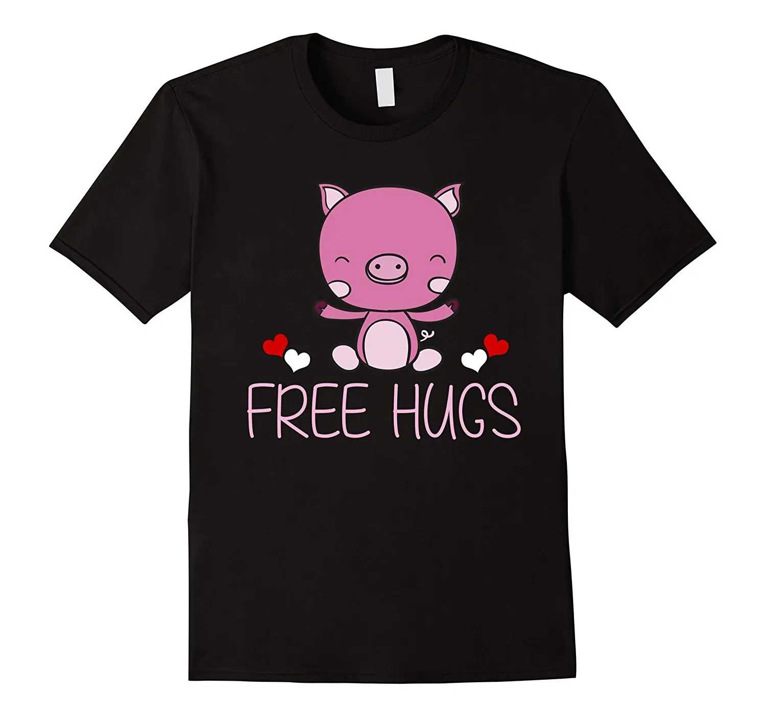 

Hug A Pig Lovely Piggy Day T Shirt Free Hugs Novelty Mens 100% Cotton Short Sleeve Print Cool Funny T-Shirt Men High Quality