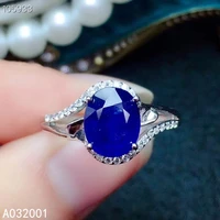 kjjeaxcmy fine jewelry natural sapphire 925 sterling silver new adjustable gemstone women ring support test popular exquisite