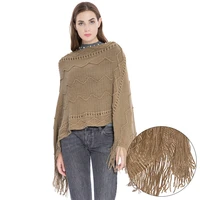 autumn female fringed shawl cloak sweater collar set of irregular batwing coat sweater jacket in the spring and autumn