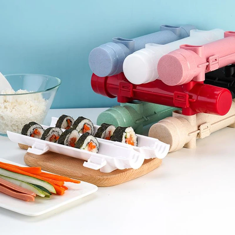 

1Pcs Rice Ball Mould Creative Roller Rice Cylindrical barrel sushi machine DIY vegetable meat rolling Rice ball Kitchen Gadgets