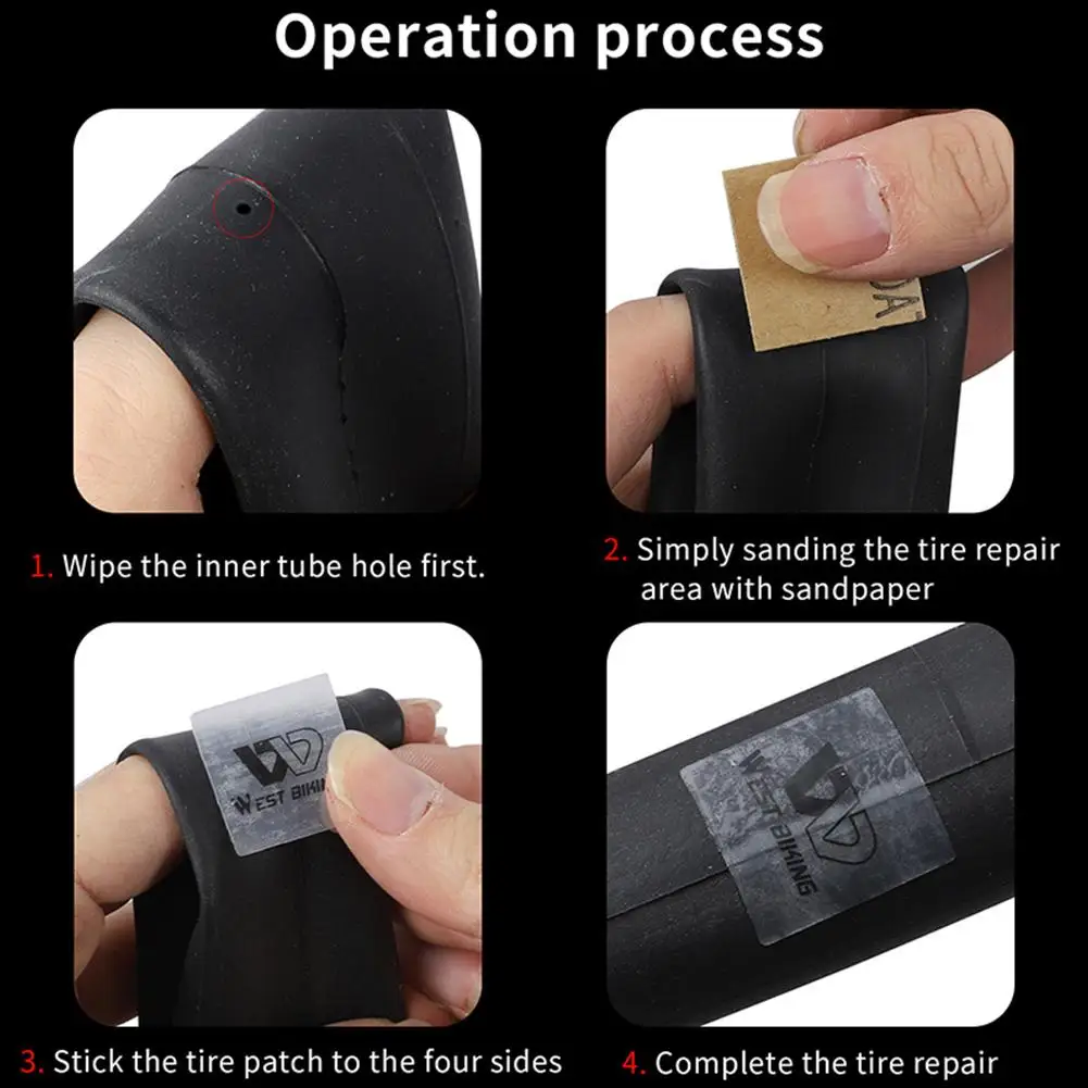 6 шт. портативный комплект для ремонта велосипедных шин резиновая заплатка шины
