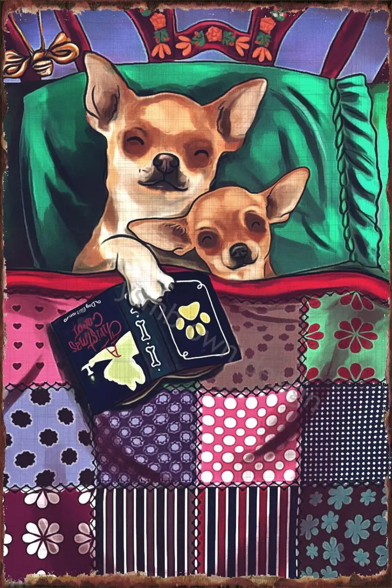 

Жестяные пластины чихуахуа, декор для стен, декор комнаты, ретро, винтажный металлический знак, жестяной знак для художественного клуба, муж...