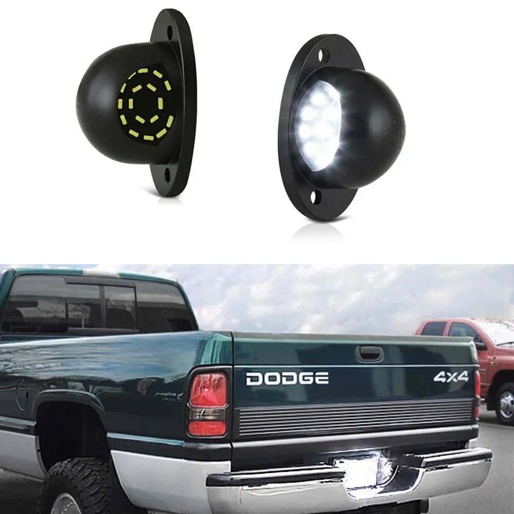 

White Full LED License Plate Light Lamp Assembly For 1994-2001 Dodge RAM 1500 2500 3500 Pickup Truck License Tag Light Lamp 2Pcs