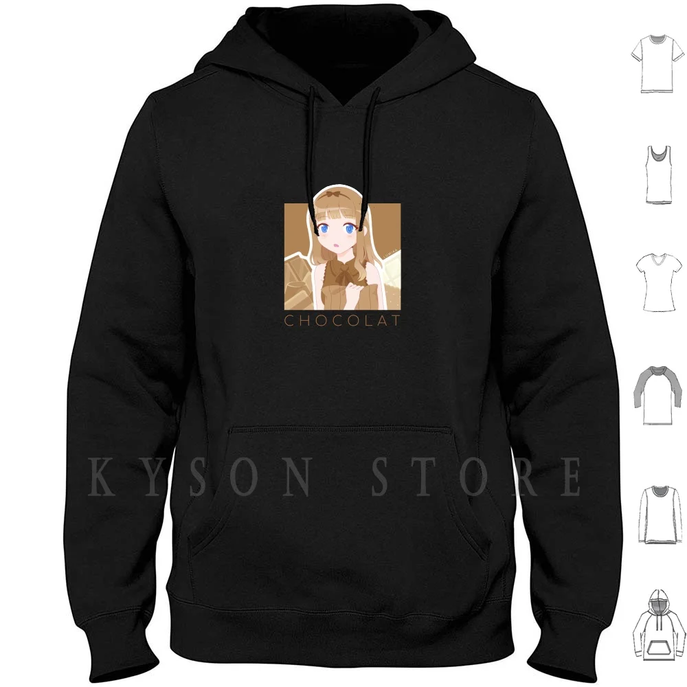 

Chocolat Hoodie long sleeve Cotton Anime Girl Kawaii Chocolate Loli Cute