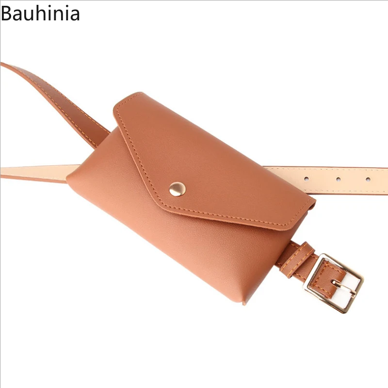 

Bauhinia Brand Hot Sale105x2.4cm Solid Color Retro Casual All-Match Lady Waist Bag Mobile Phone Leather Chest Bag Belt