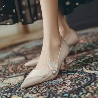 luxury women pumps 2021 high heels basic sexy pointed toe slip on wedding party fashion shoes for lady size mothers day gift