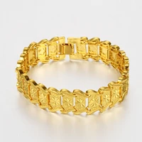 not fade fashion 18k gold bracelet for men women wedding engagement jewelry luxury widen watch chain bracelet fine jewelry gifts