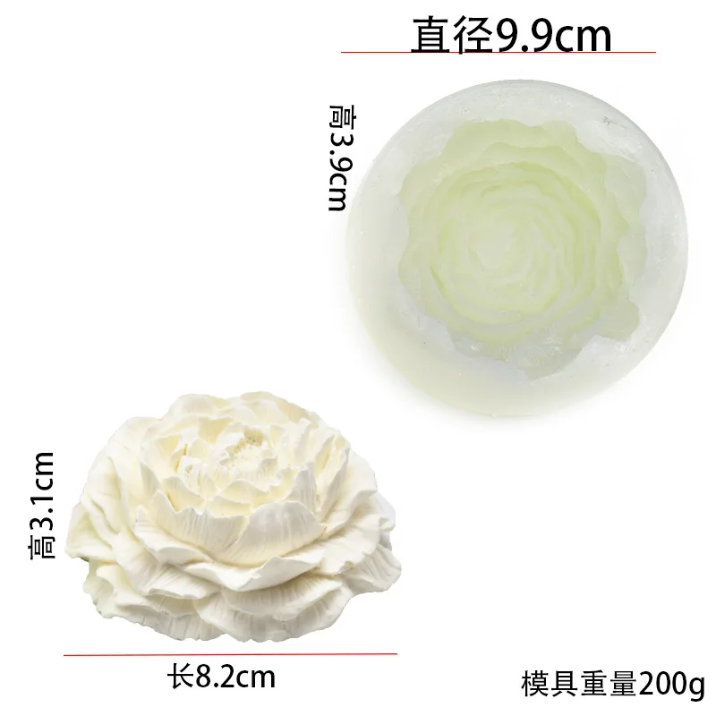 3D Цветочная форма для мыла Пион шаблон помадка торт Силиконовая украшения торта
