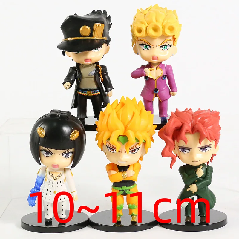 

JoJo's Bizarre Adventure Giorno Giovanna Bruno Bucciarati Kujo Jotaro Dio Kakyoin Noriaki PVC Figures Toys Dolls 5pcs/set