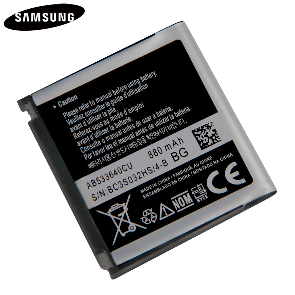 Оригинальный аккумулятор AB533640CU AB533640CC AB533640CK AB533640CE для Samsung S6888 G500 S3600C S3930C S3601 S3600c