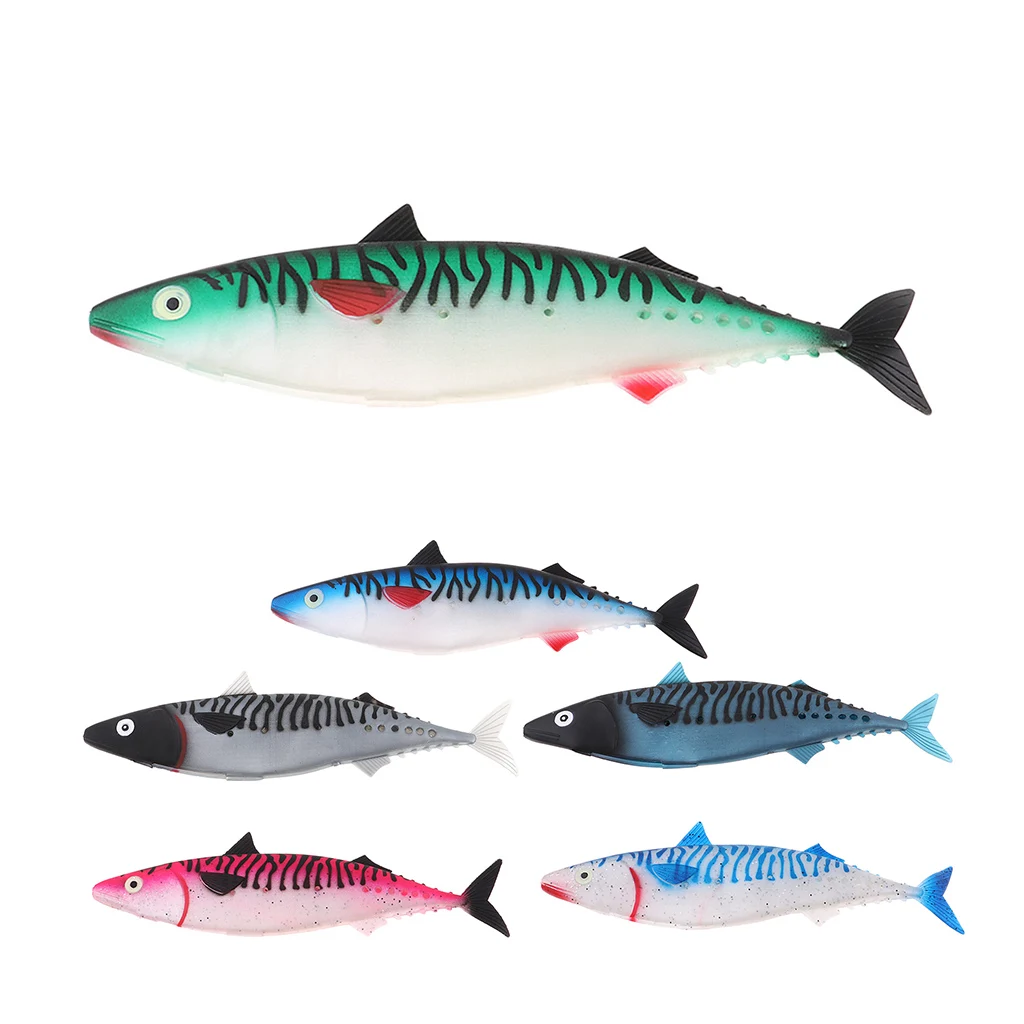 

28cm 67g Soft Tuna Lures Artificial Fishing Mackerel Empty Stomach Trolling Bait Big Game Baits for Sea Fishing 6 Colors
