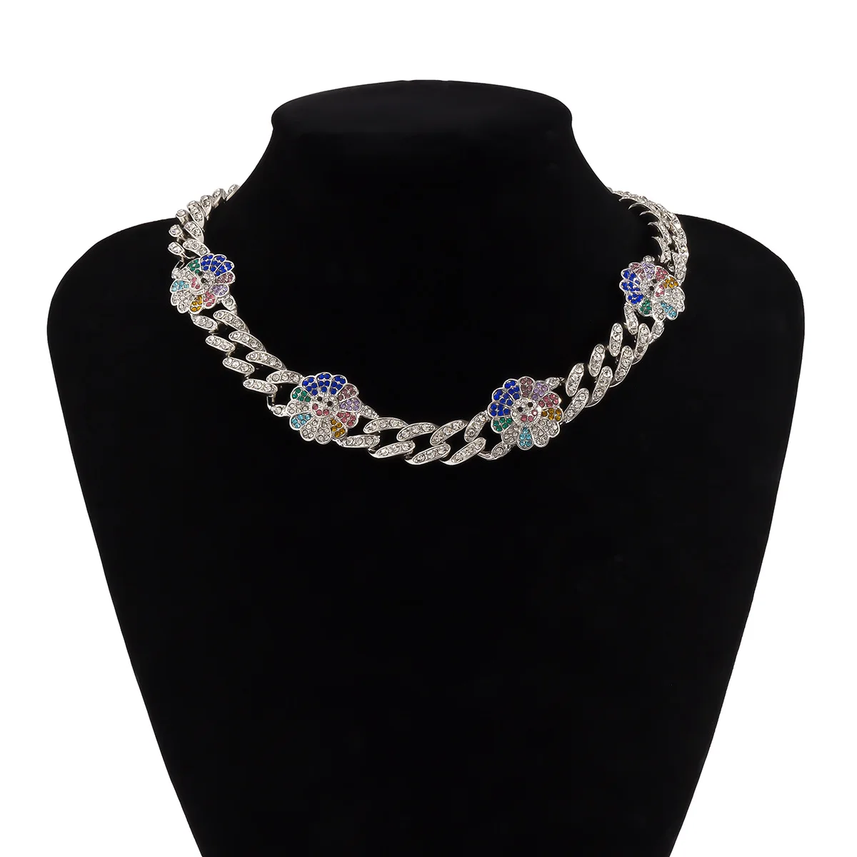 Женское Ожерелье В Стиле Хип-хоп украшение из кубинской цепи с подсолнухом чокер