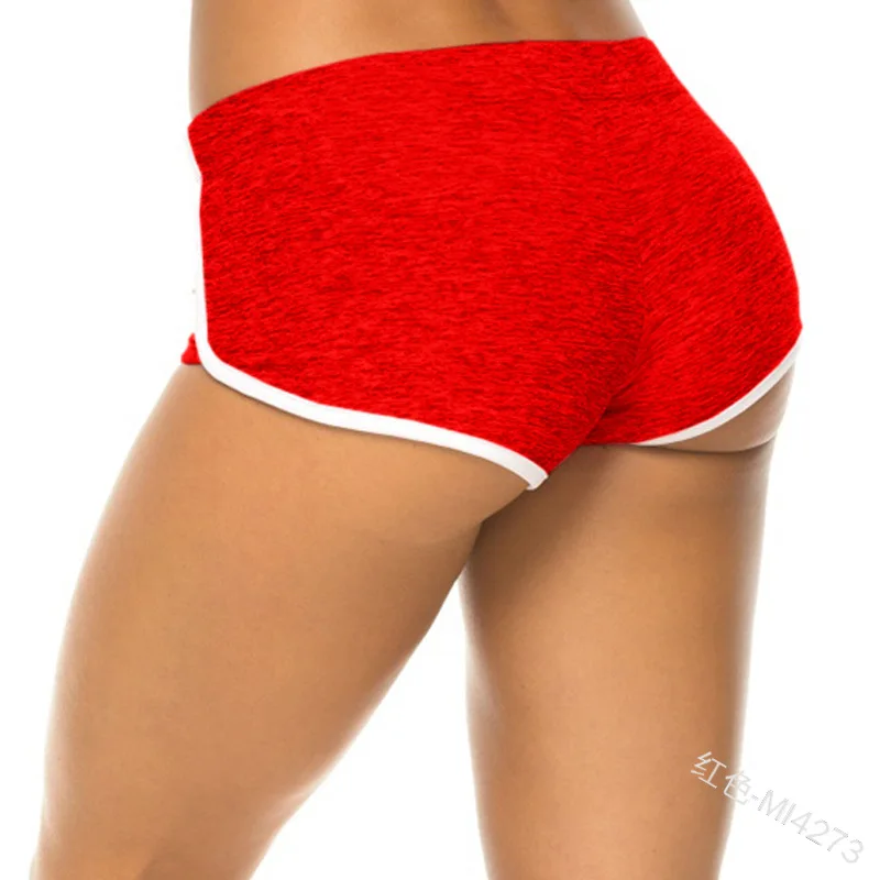

Mandylandy Fashion Women Yoga Shorts Solid Color Tight-fitting Hip Bottom Pantie Gym Workout Elastic Casual Sports Short Pants