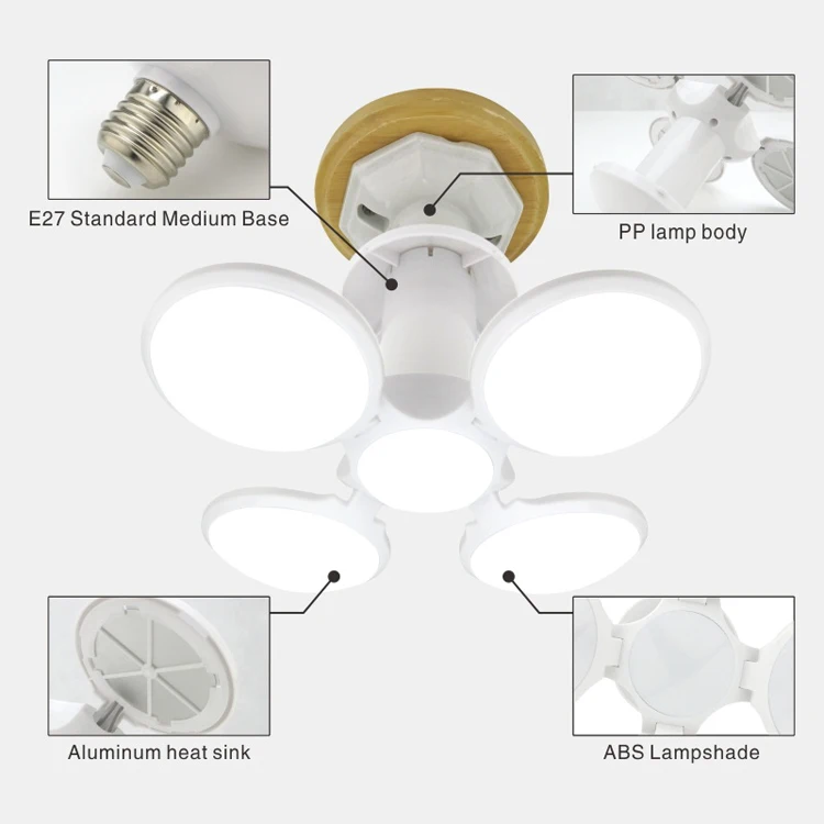 

Football UFO Shape Deformable Folding E27 40W 6000K LED Bulb