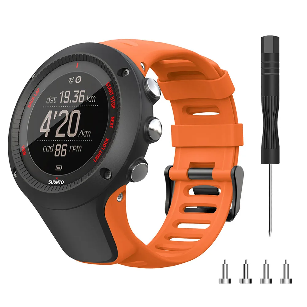 Резиновый силиконовый ремешок для SUUNTO Ambit 1 2 3 2R 2S Ambit 3S 3R 3P Ремешки для наручных часов 24 мм спортивные часы ремешок черная Пряжка браслет