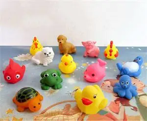 

13Pcs Cute Soft Rubber Float Squeeze Sound Dabbling Toys Baby Wash Bath Play Animals Toys