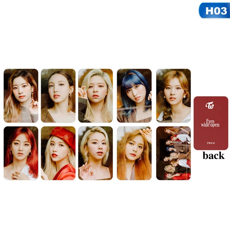 

10PCS/Set Kpop TWICE New Album Eyes Wide Open Self Made Photograph Lomo Cards Photo Card HD Collective Photocard