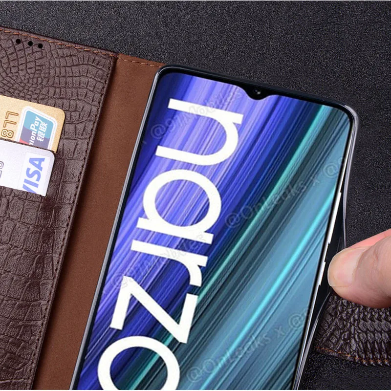 hot sales new luxury genuine leather phone case for oppo realme narzo 50a kickstand holster phone cover protective full funda free global shipping