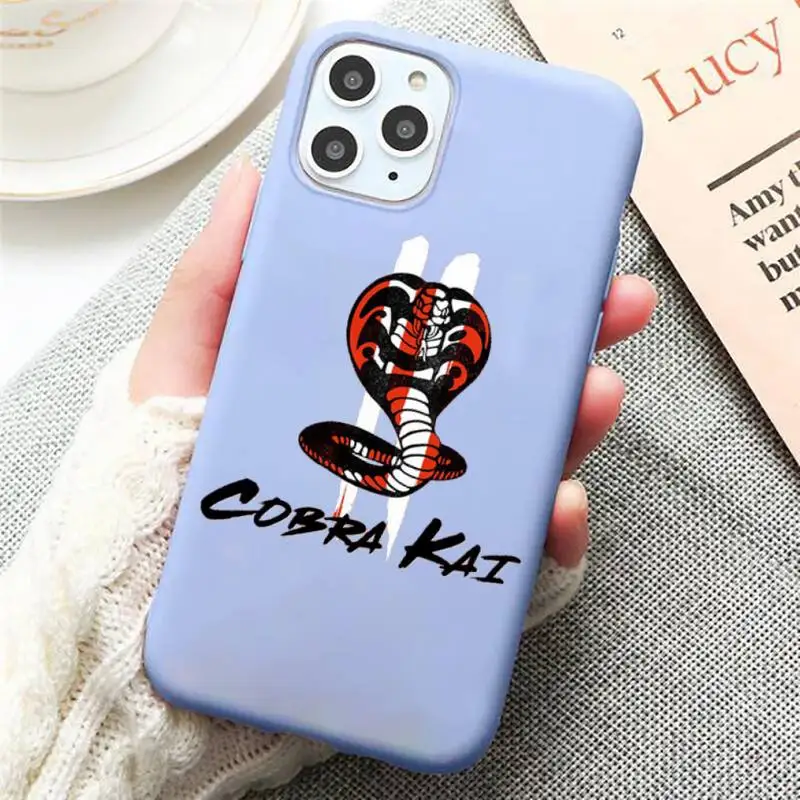 

Cobra Kai Phone Case Candy Color Blue for iPhone 11 12 pro XS MAX 8 7 6 6S Plus X 5S SE 2020 XR
