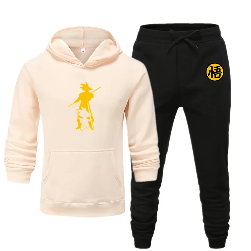 new men's hoodie suit autumn and winter warm clothing fashion printing street hoodie suit running jogging sports suit - Цвет: 18