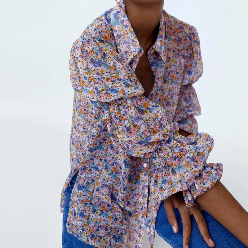 KUMSVAG 2020 летние женские винтажные Блузки Рубашки Топы с длинным рукавом Свободные