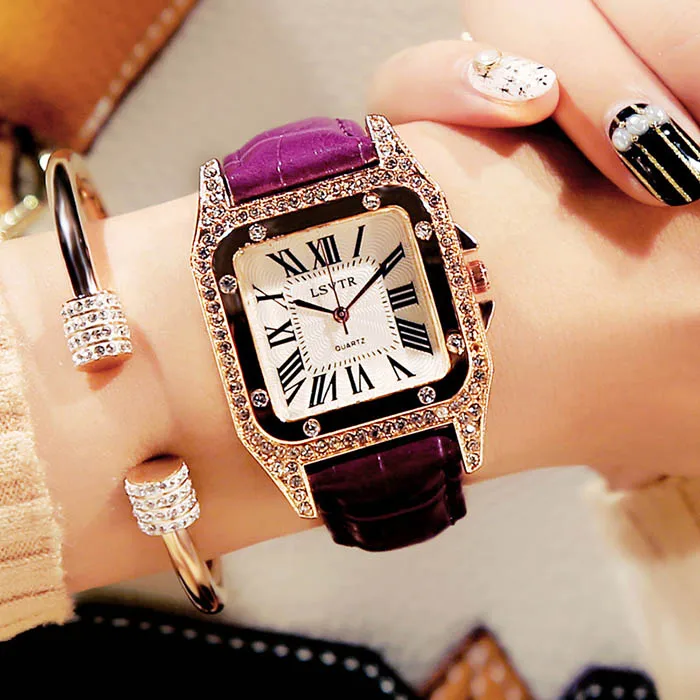2020 hot lsvtr luxury women watches top brand classic fashion square quartz watch leather strap ladies watches dropshipping free global shipping