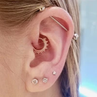 personality simple temperament zircon ear stud earrings set for women
