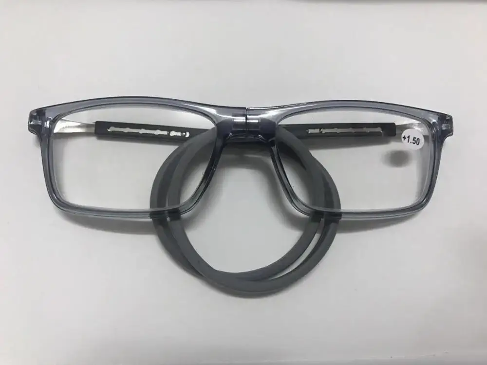 Square Gray GLAUSA, магнитная круглая квадратная оправа, Холтер, очки для чтения, для женщин и мужчин, портативные Висячие на шее, очки для пресбиопии, очки для пожилых - Цвет оправы: Square Gray