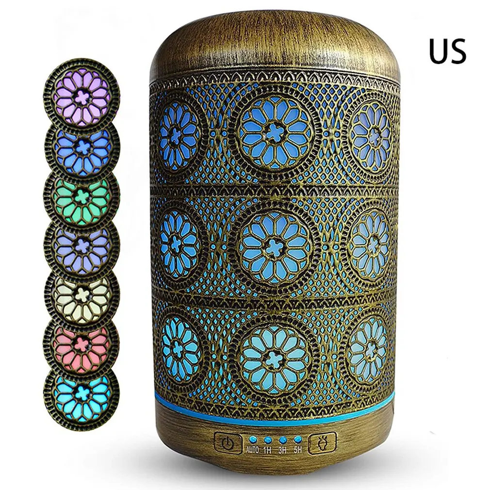 

Hollow Wrought Iron Aroma Diffuser Metal Moisture Humidifier Handmade Ultrasonic Aromatherapy Electric Air Freshener