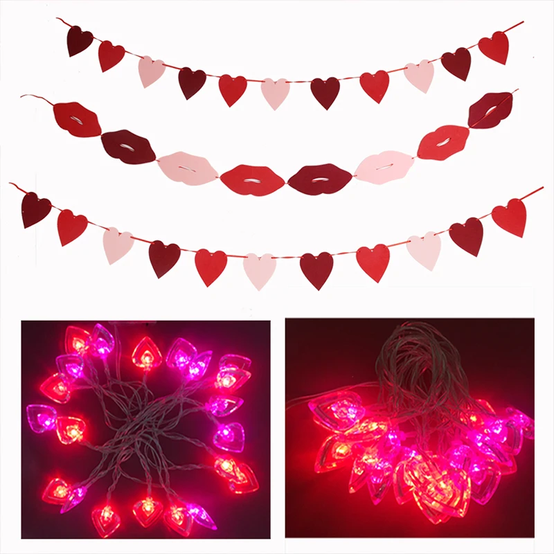 Свадебные украшения гирлянда в форме сердца/губ/гирлянда сердца подвесной