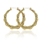 Женские классические украшения, 30-100 мм, золотого и серебряного цвета, бамбук серьги-кольца