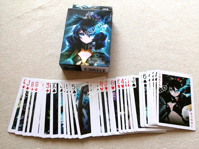 Аниме Black Rock Shooter Покер карты Kuroi Мату мультфильм мост Lovelive настольные карточки