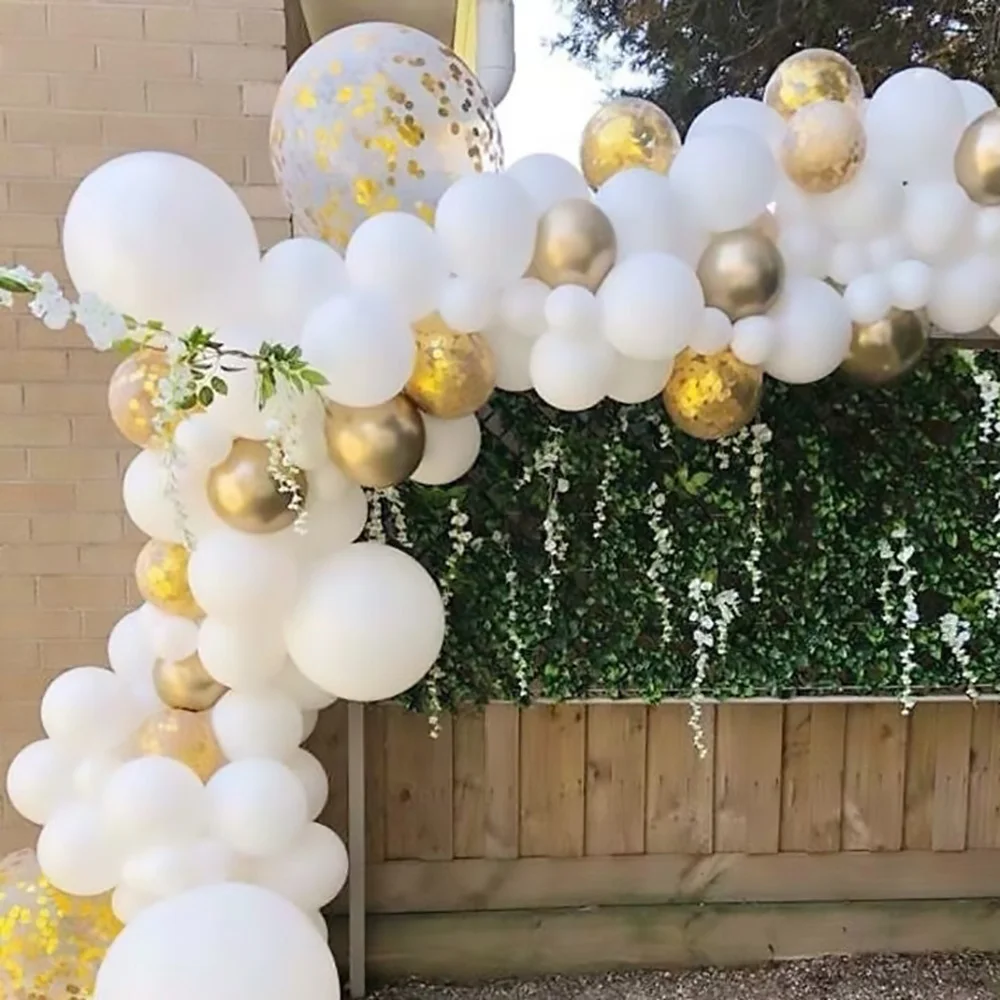 

120pcs Balloon Arch Garland Kit Chrome Gold Black Latex Balloons Christmas Wedding Baby Shower Birthday Party Decorations Globos