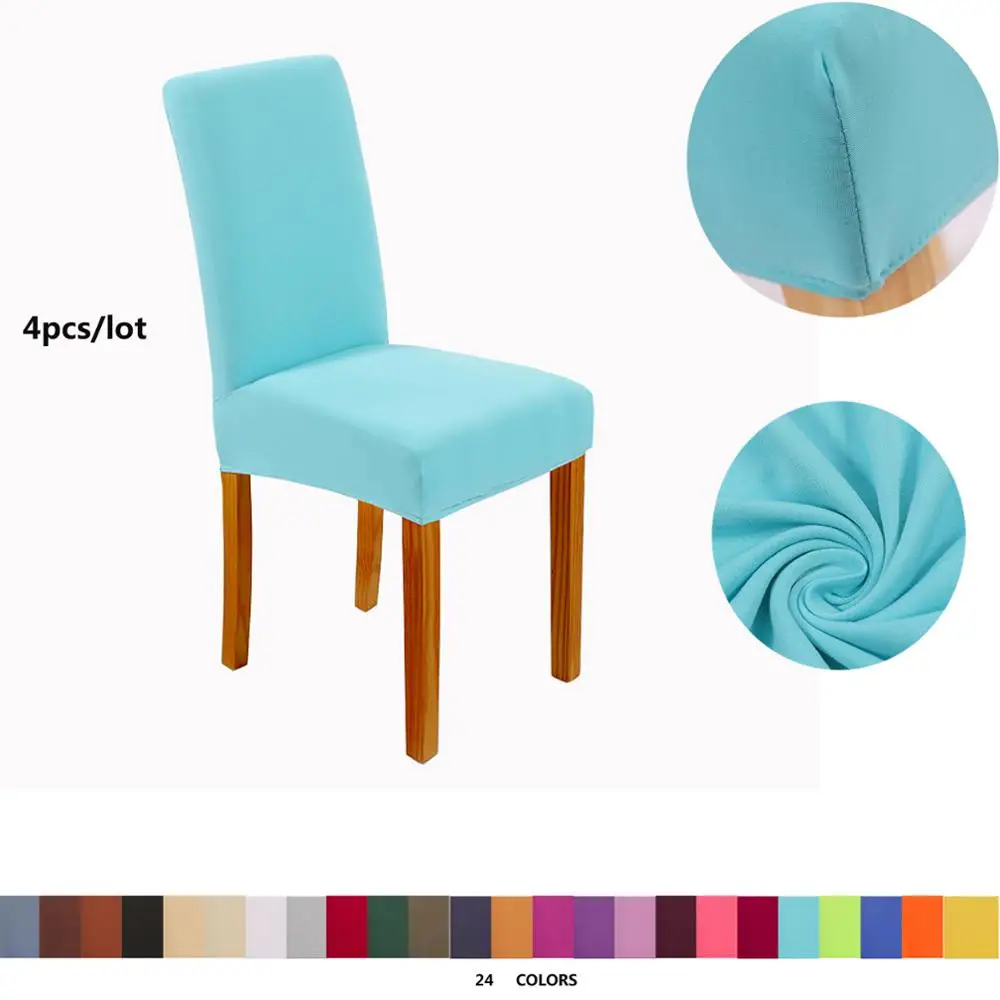 

4 шт. эластичные чехлы на кресла из спандекса однотонные Модные Простые чехлы на стулья для дома, отеля, свадьбы, вечеринки, банкета