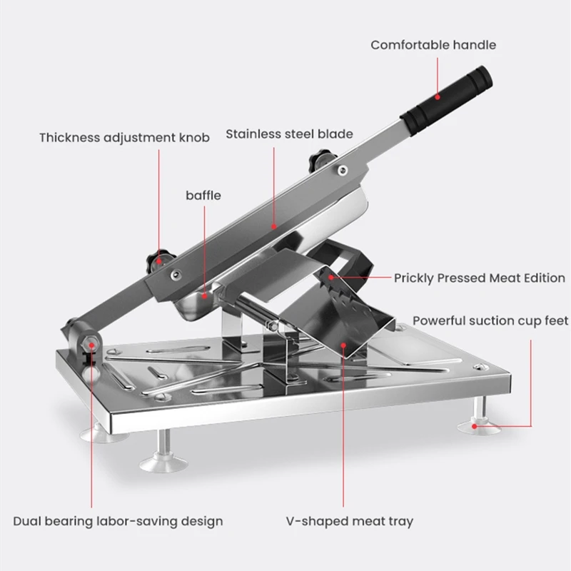 Бытовая ручная ломтерезка для мяса ягненка из нержавеющей стали резки
