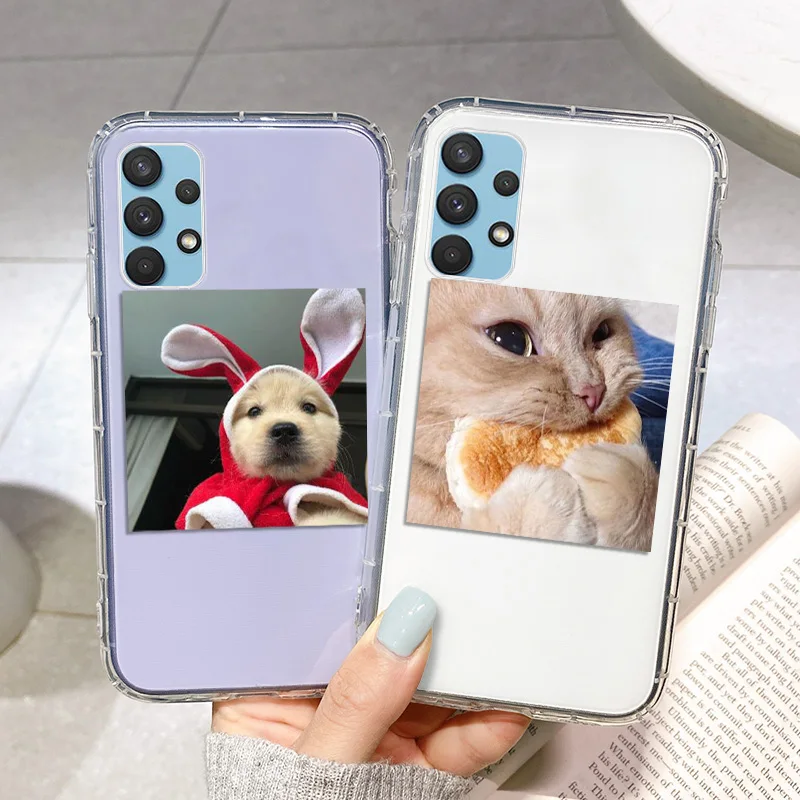 

a32 Case Aanimal Cat Cover For Samsung S20 S10 Plus S21 FE A32 A52 A72 A71 A82 A70 A51 A42 A 32 52 Silicone Transparent Cases