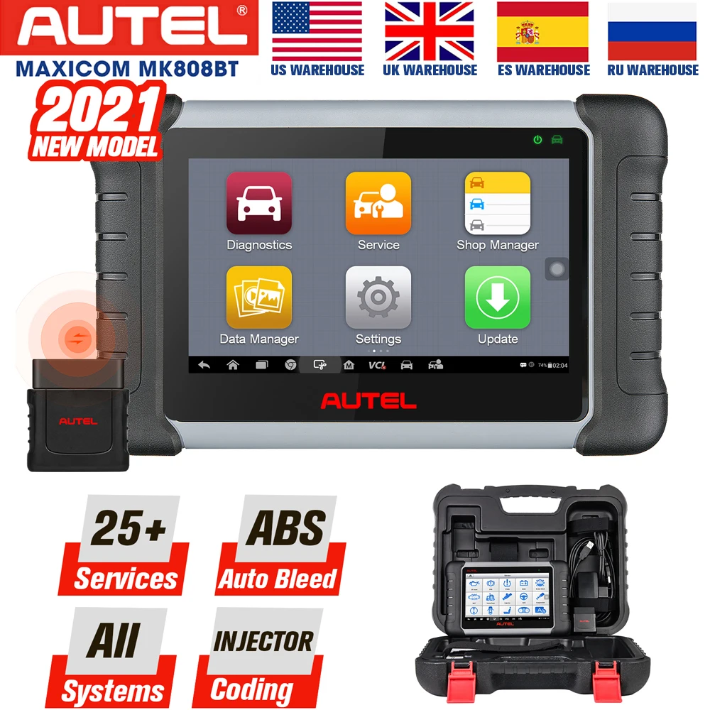 2021 Autel MaxiCOM MK808BT диагностический сканер 25 услуг и всех систем диагностики ABS