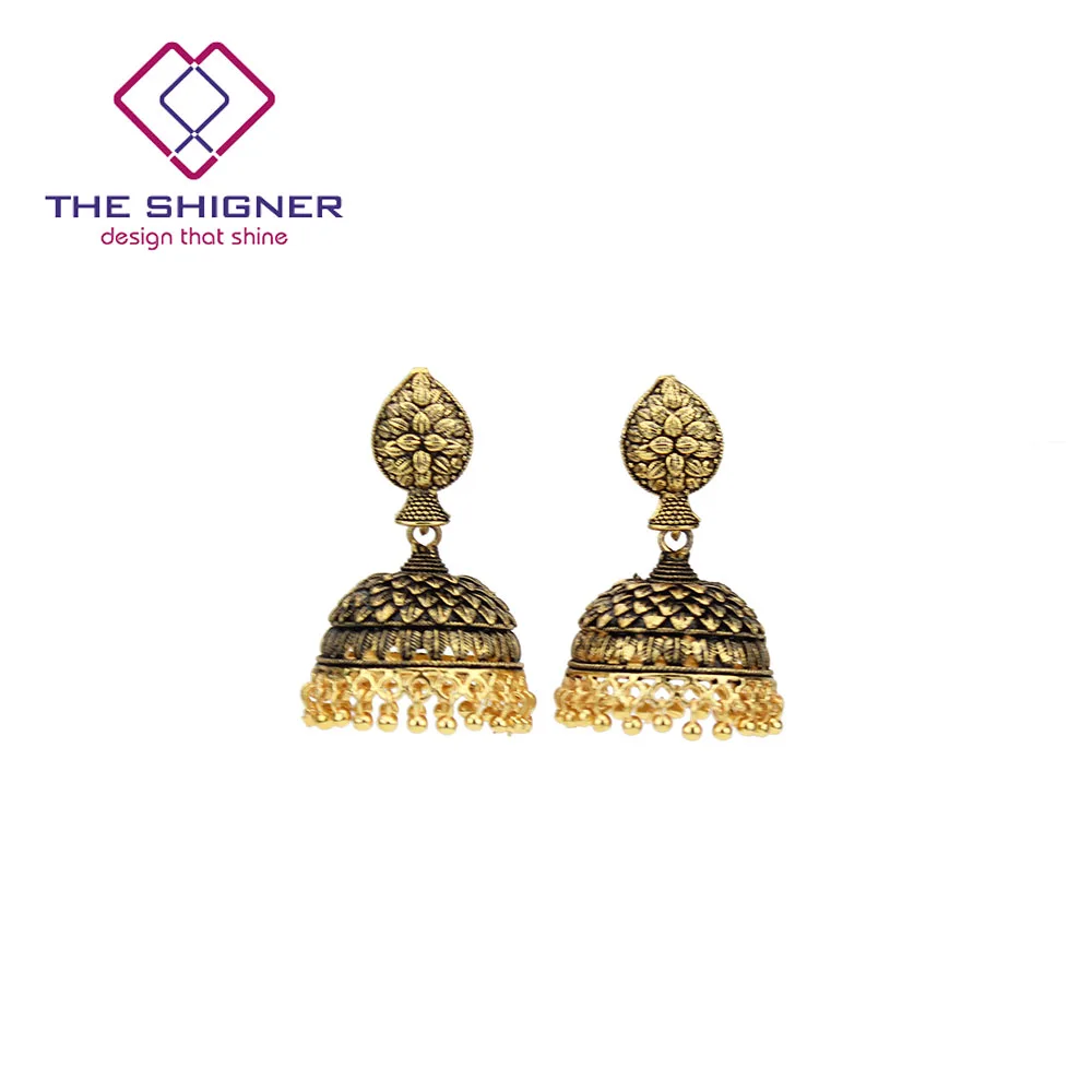 THE SHIGNER античные этнические индийские Золотые птичьи клетки Jhumka Jhumki серьги