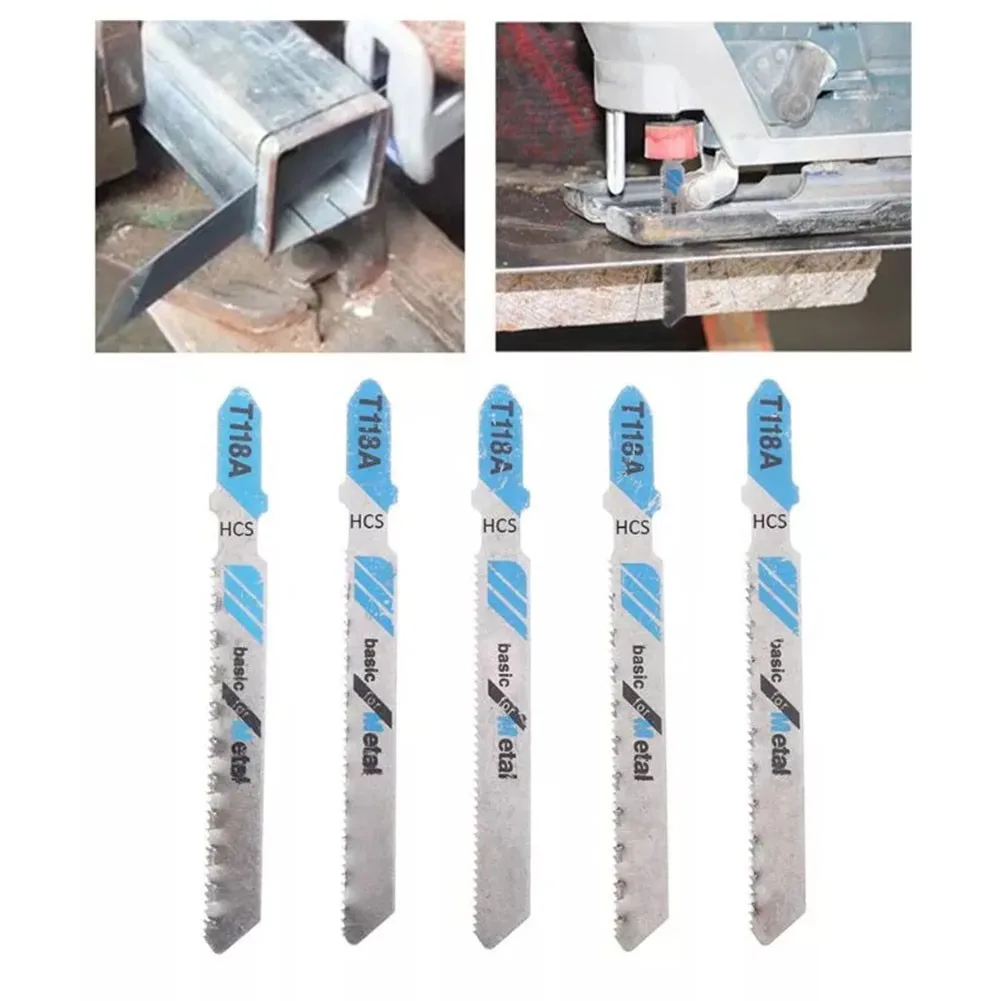 

5Pcs Jig Saw Reciprocating Saw Blades T118A 76mm 3inch HCS Hand Electric Saw Parts For Woodworking Fast Cutting Metal Wood PVC