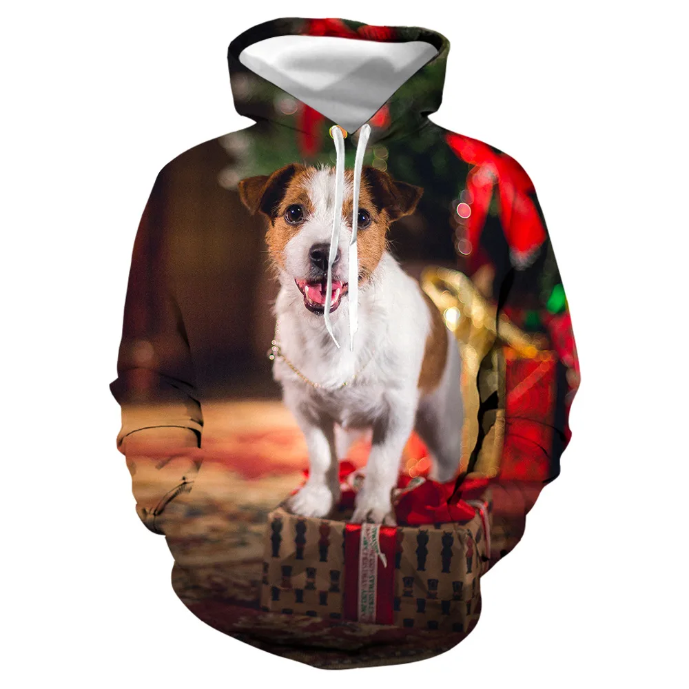

Autumn and Winter New 3D Christmas Skiing Digital Printing Sweater Fashion Hooded European-Size Pullover Baseball Uniform