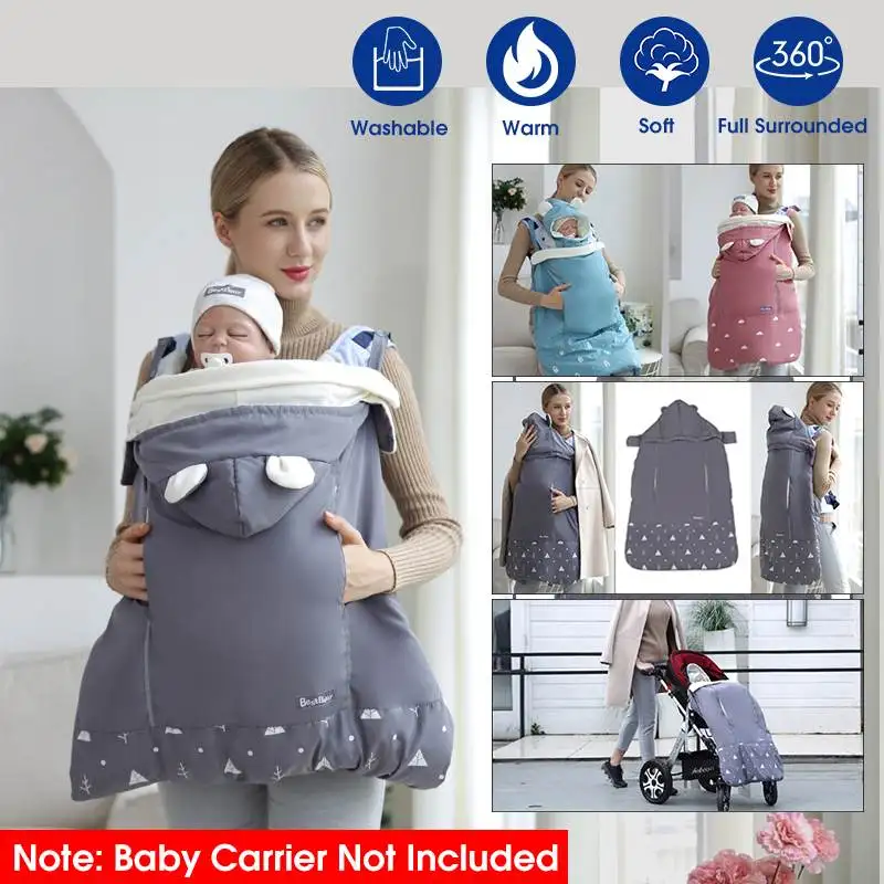 

Baby Sling Wrap Carrier Multifunction Adjustable Cold Weather Hooded Baby Sling Wrap Carrier Baby Sleeping Bag Cloak