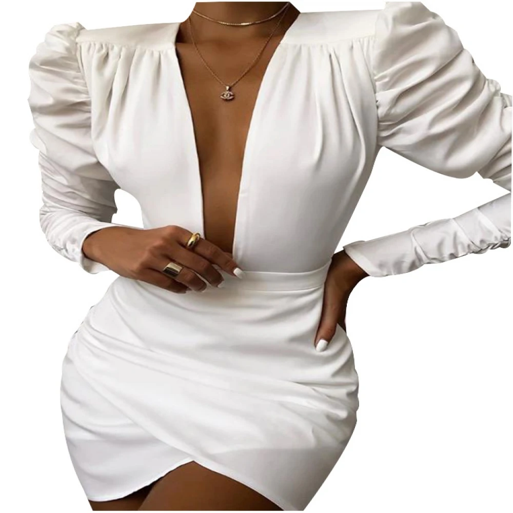 Сексуальное платье для женщин Осень зима мини с длинным рукавом женское