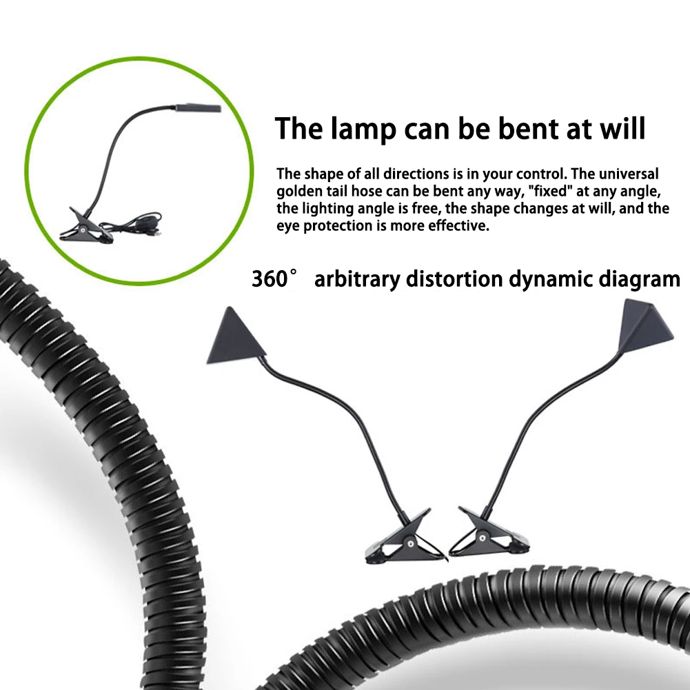 Светодиодный настольная лампа зажим с гибким поворотным кронштейном и зажимом