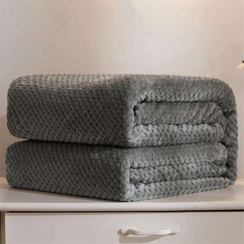 Коралловое Флисовое одеяло в виде ананаса летние и зимние пушистые клетчатые