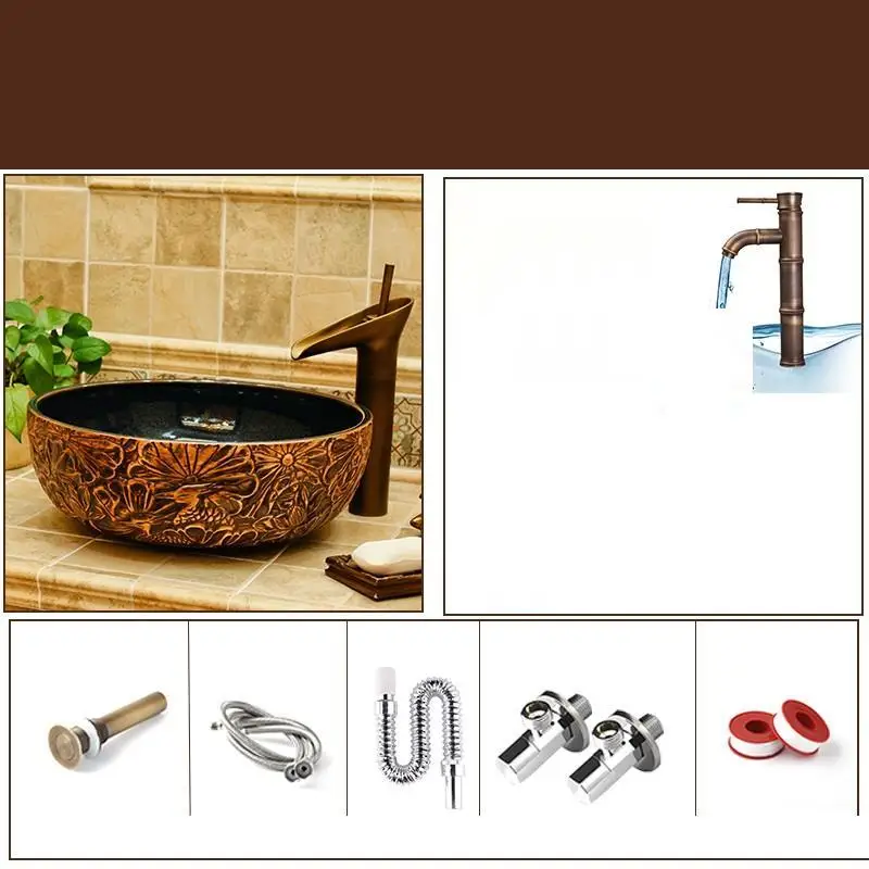 Number 17 Cuba Para De Mano Umywalka Nablatowa судно Lavandino Bagno Waschtisch туалетный столик Lavabo Pia Banheiro Ванная раковина умывальник - Цвет: Number 17