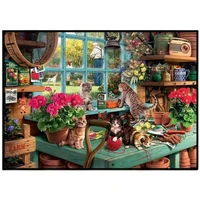 cute cat counted cross stitch kit printed canvas embroidery 11ct needlework handicraft cartoon pet home wall decor painting gift