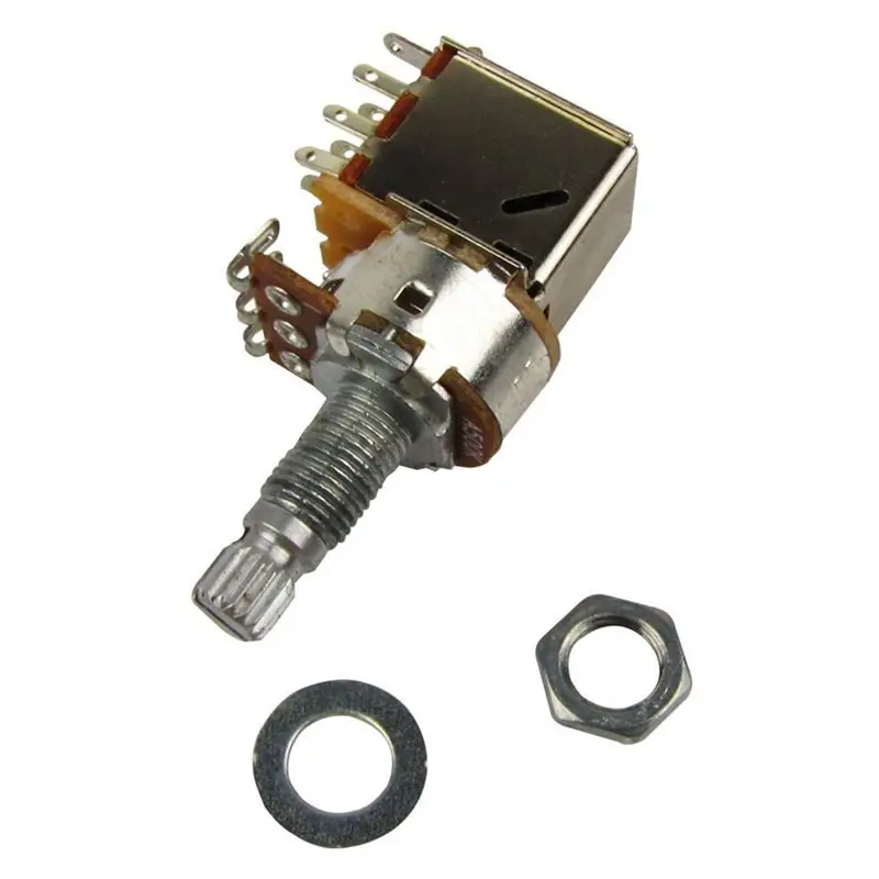 

A500k Push Pull Split Knurled 18MM Long Shaft Audio Taper Guitar Switch Control Pot Potentiometer for Guitar Bass Parts(Pack of